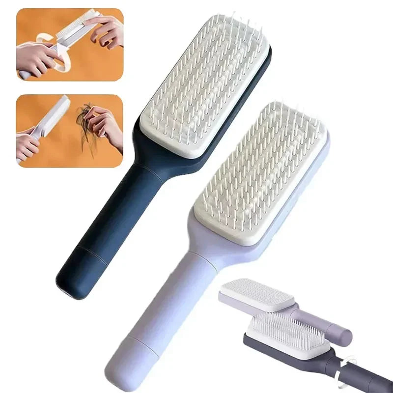 Rotatable Self Cleaning Hair Brush Telescopic Massage Airbag Comb Telescopic Cleaning Anti-Static Hairdressing Air Cushion Comb